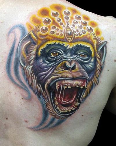 funny monkey pictures. Funny Monkey Tattoos (20 pics)
