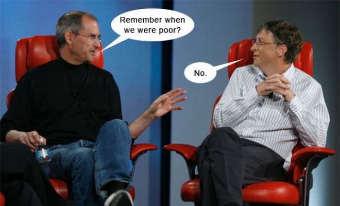 steve jobs and bill gates photo. Bill Gates and Steve Jobs.