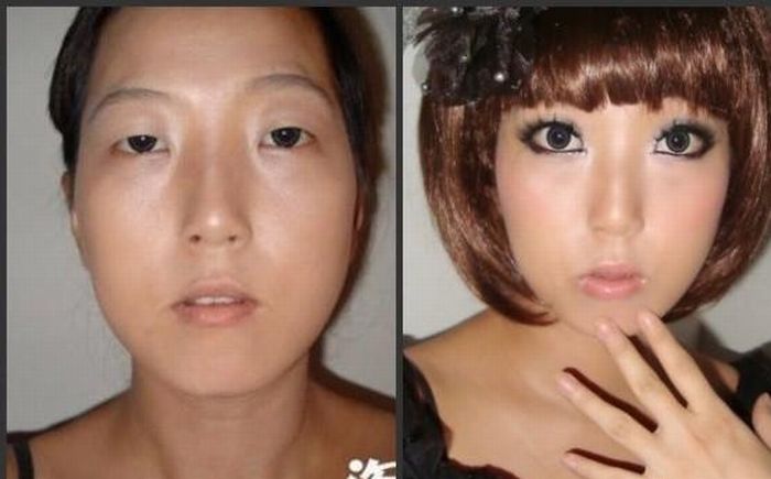 Asian Girls Before and After Make Up (22 pics)