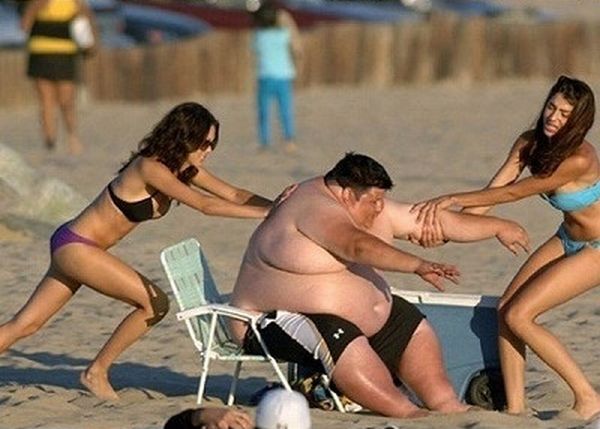Image result for fat guy at beach