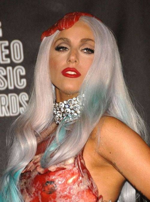 Lady Gaga and Her Dress of Meat (10 pics)