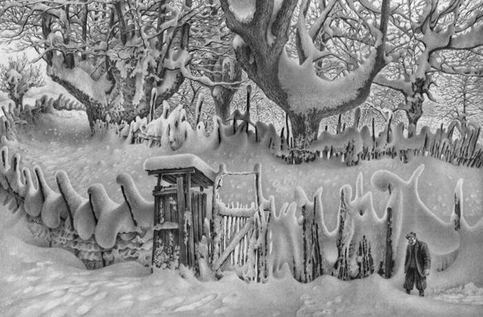 winter landscapes 16 Paisajes de invierno dibujados con lápiz