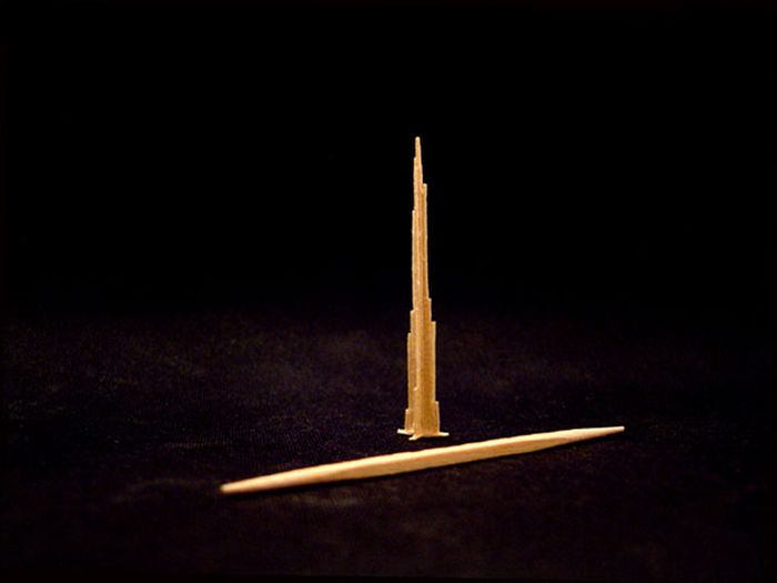 Tiny Sculptures Made From A Single Toothpick (8 pics)