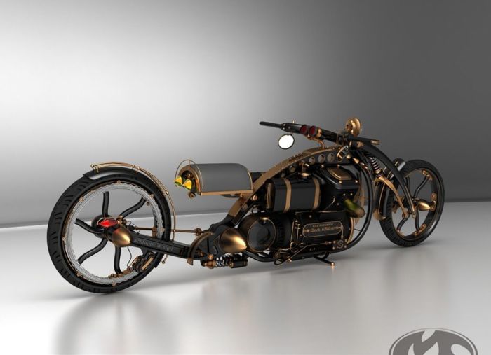 Black Widow Steampunk Chopper Extreme Custom Motorcycle Mod (7 pics)