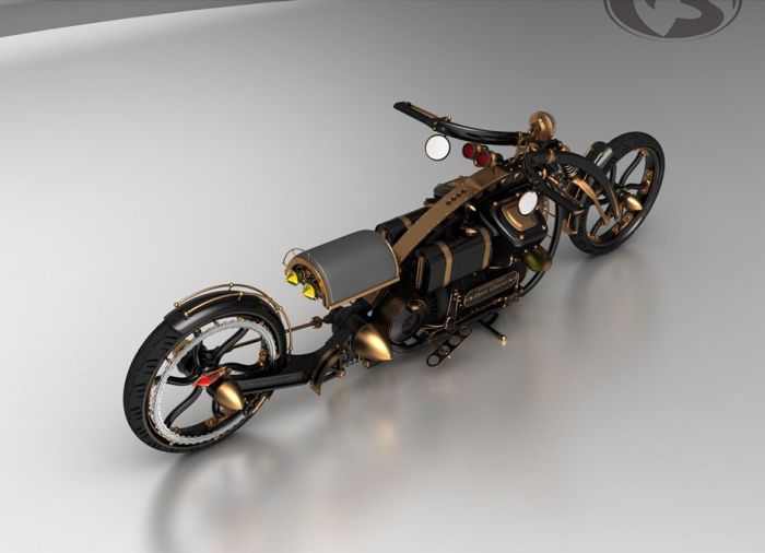 Black Widow Steampunk Chopper Extreme Custom Motorcycle Mod (7 pics)