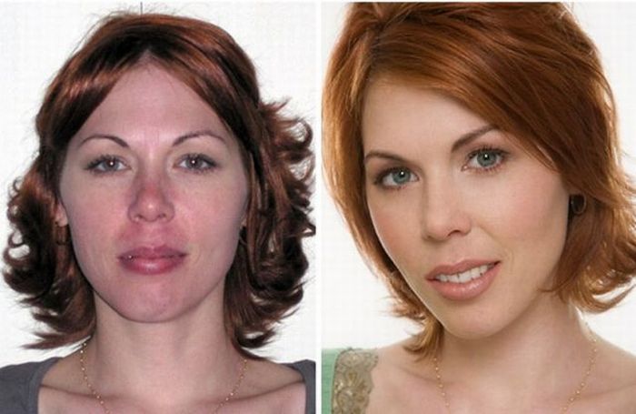 Girls With and Without Makeup (29 pics)