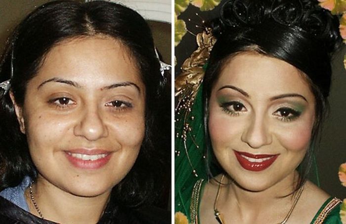 Girls With and Without Makeup (29 pics)