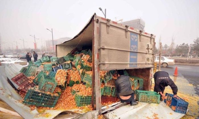 Egg Truck Crash in China (5 pics)