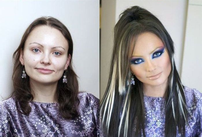 With and Without Makeup (12 pics)